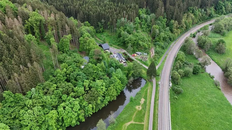 Luftbild des Hauses im Kylltal